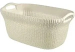 Panier Curver&reg; Knit 3677, 40 L, Creme, 60x27x39 Cm, Pour Le Linge