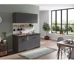 K&uuml;che K&uuml;chenzeile Singlek&uuml;che Eiche York Grau Oliver 150 Cm Respekta