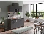 K&uuml;che K&uuml;chenzeile Singlek&uuml;che Eiche York Grau Oliver 150 Cm Respekta