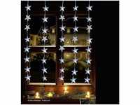 LED-Vorhang 1 x 1,2 m, 5 Stränge x 8 Stern-Ornamente IP44 Außenadapter - FHS