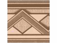 Braune Tapetenbordüre selbstklebend Klassische Tapeten Bordüre mit geometrischem