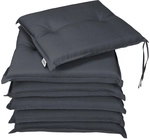 Detex&reg; Sitzkissen Stuhl 6er Set Wasserabweisend 43x39cm Befestigungsriemen Waschbar