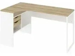 Ebuy24 - Plus Eckschreibtisch Mit 3 Ablagen Und 2 Schubladen, Weiss Und