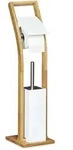 Stand Wc Garnitur, Hbt:75x19x19cm, Toilettenb&uuml;rstenhalter Aus Bambus Mit