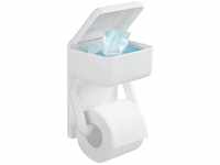 Wenko - Maximex Toilettenpapierhalter 2 in 1, mit Ablage für feuchte