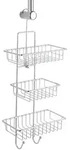 Duschcaddy Milano 3 Ablagen 2 Haken, Silber Gl&auml;nzend, Stahl Chrom - Silber Gl&auml;nzend