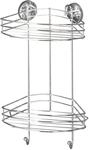 Eckduschkorb Vacuum-loc Stahl, Chrom, 2 Ablagen Ablagen & Badregale - Wenko