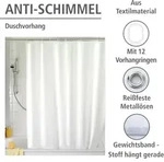 Duschvorhang Uni White, Anti-schimmel - Wenko