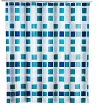 Duschvorhang Mosaik, 180 X 200 Cm, Mehrfarbig, Polyethylen-vinylacetat Blau Wei&szlig; -