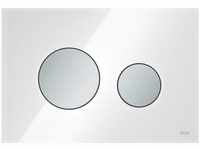 Betätigungsplatte Glas loop für WC-Zweimengentechnik, Glas weiß, Tasten Chrom matt