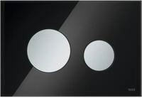 Tece - Loop Wc-bet&auml;tigungsplatte, Glas Schwarz, Tasten Chrom Matt, 9240655