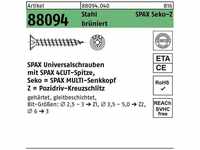 Spax - Schraube r 88094 Senkkopf m.Spitze/Kreuzschl.-PZ 3,5 x 25/20-Z Stahl...