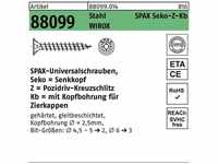 Spax - s Senkkopf Kopfbohrung 2,5Mm Kreuzschlitz Z2 Vollgewinde Wirox 500St...
