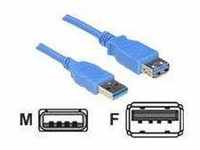 DeLOCK USB-Kabel USB3.0 Typ A - Typ A St/Bu 1,00m blau (82538)