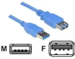 Delock Usb-kabel Usb3.0 Typ A - Typ A St/bu 1,00m Blau (82538)