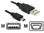Delock Usb Kabel A - Mini-b St/st 0.70m Sw (82396)