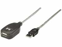 Manhattan - USB-Kabel usb 2.0 usb-a Stecker, usb-a Buchse 5.00 m Transparent 519779
