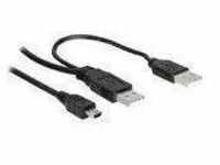 Delock - USB-Kabel 2x USB2.0 Typ a - usb miniB 5pol St/St 1m (82447)