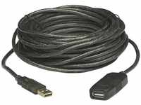 Manhattan - USB-Kabel usb 2.0 usb-a Stecker, usb-a Buchse 20.00 m Schwarz 150958