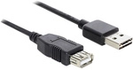 Usb-kabel Usb 2.0 Usb-a Stecker, Usb-a Buchse 5.00 M Schwarz Beidseitig Verwendbarer