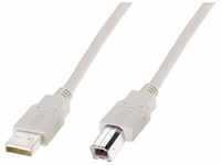 Digitus - USB-Kabel usb 2.0 usb-a Stecker, usb-b Stecker 5.00 m Beige...