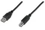 Assmann - Digitus Usb-kabel Usb 2.0 Usb-a Stecker, Usb-b Stecker 3.00 M Schwarz Rund,