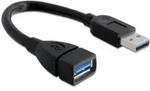 Delock Usb-kabel Usb 3.0 Usb-a Stecker, Usb-a Buchse 0.15 M Schwarz 82776