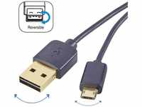 Renkforce USB-Kabel USB 2.0 USB-A Stecker, USB-Micro-B Stecker 1.00 m Schwarz