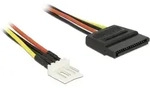 Strom Anschlusskabel [1x Sata-strom-stecker 15pol. - 1x Floppy Stecker 4pol.] 0.15 M