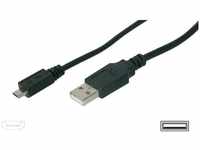 USB-Kabel usb 2.0 usb-a Stecker, USB-Micro-B Stecker 1.00 m Schwarz...