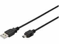 Digitus - USB-Kabel usb 2.0 usb-a Stecker, USB-Mini-B Stecker 1.00 m Schwarz