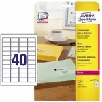 Adressetikett Quickpeelt 45,7 X 25,4 Mm (b X H) Polyester Transparent 1.000