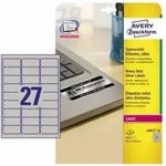 Avery Zweckform - Typenschildetikett 63,5 X 29,6 Mm (b X H) Silber 540 Etik./pack.