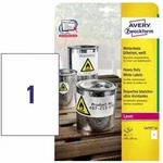 Avery Zweckform - Folienetikett 210 X 297 Mm (b X H) Wei&szlig; 20 Etik./pack.