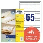 Avery - Universaletikett Recycling 38 X 21,2 Mm (b X H) Nicht Wieder Abl&ouml;sbar 100 %