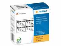 Herma - Anlagenummern selbstklebend 2-fach 15x22 mm Aufdruck schwarz, 0-999