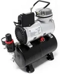 Wiltec - Airbrush Kompressor Af186 Mit Lufttank, 2 Zylinder Kolben, Max. 4 Bar Druck