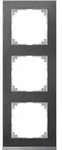 M-pure, Decor Rahmen, 3-fach, Schiefer/aluminium