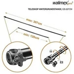 Walimex 16336 - Teleskop-gardinenstange De Kulisse (120 - 307 Cm), Schwarz