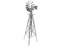 Stilista - Gigantisches Windrad 245cm US-Style silbergrau, Windmühle