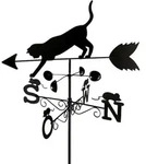 Maximex Wetterfahne Katze, Wetterhahn, Schwarz, Lackiertes Metall Schwarz
