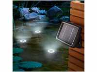 Solar Unterwasserstrahler Splash, 3 LED Strahler, Lichtfarbe 6000K (kaltweiß),