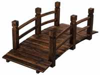 Stilista - Holzbrücke 150 x 65 x 53 cm, geölt, belastbar bis 150 kg, dunkelbraun