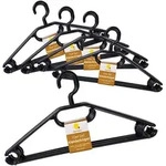 Kunststoff Kleiderb&uuml;gel Mit Hosenstange - Schwarz / 50er Pack - B&uuml;gel F&uuml;r Jacken