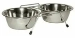 Kerbl Doppel-hundenapfhalter, Silber, 2 X 900 Ml