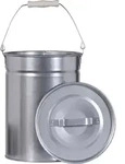 Firefix - Ascheeimer Mit Deckel &Oslash; 25 Cm H&ouml;he 30 Cm Silber Kohlebeh&auml;lter Asche