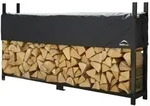 Shelterlogic - Stahl Kaminholzregal Inkl. Abdeckung Schwarz 36x240x119 Cm