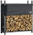 Shelterlogic - Kaminholzregal Inkl. Abdeckung Schwarz 36x120x119 Cm