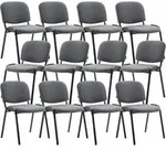 12er Set Besucherstuhl Ken Stoff Grau