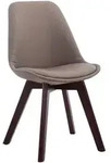 Esszimmerstuhl Borneo Stoff Taupe Walnuss